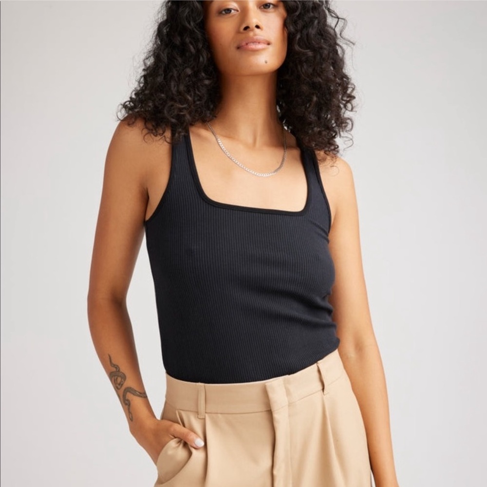 Richer Poorer Square Neck Ribbed Tank
